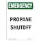 Signmission Safety Sign, OSHA EMERGENCY, 10" Height, Aluminum, Propane Shutoff, Portrait OS-EM-A-710-V-10530 - alternate 1